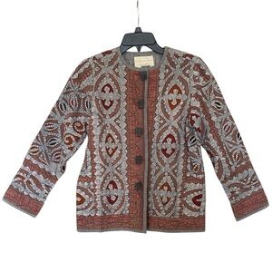 The Territory Ahead Quilted Jacket Artisan Cotton Western Wood Buttons Size XS